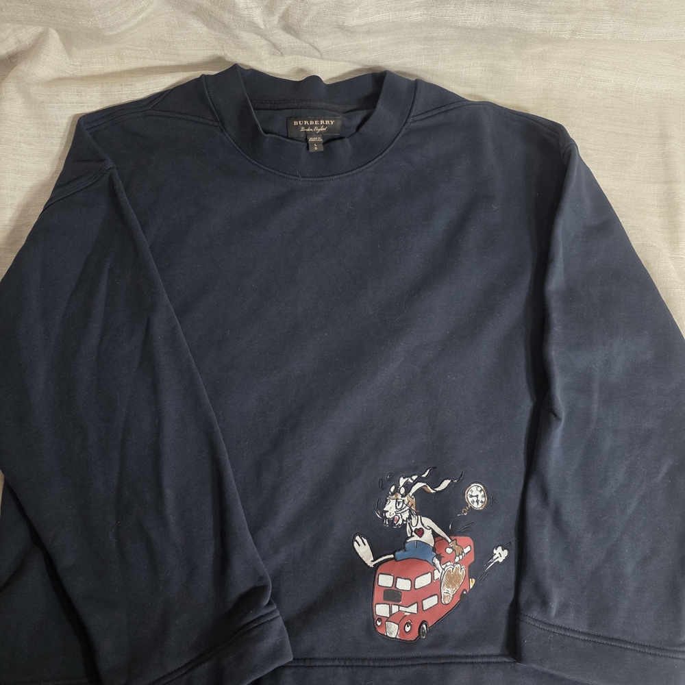 Burberry Dark Blue Sweater with Playful Graphic
